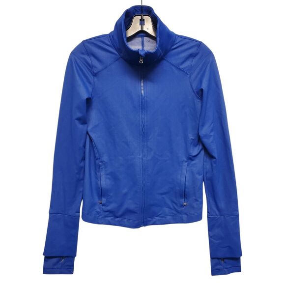 UNDER ARMOUR Jacket Womens Small Blue Full Zip Fitted Activewear Track Running - Picture 1 of 8